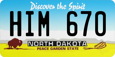 ND license plate HIM670