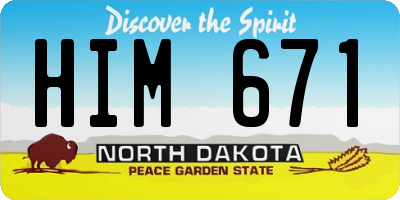 ND license plate HIM671