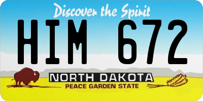 ND license plate HIM672
