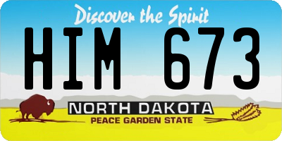 ND license plate HIM673