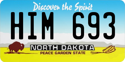 ND license plate HIM693