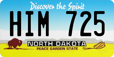 ND license plate HIM725