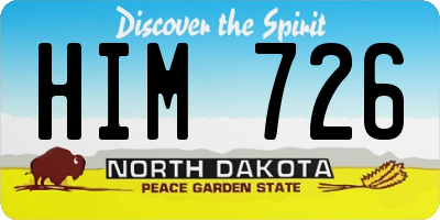 ND license plate HIM726
