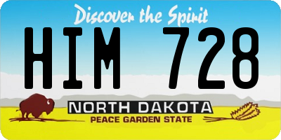 ND license plate HIM728