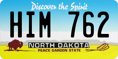 ND license plate HIM762