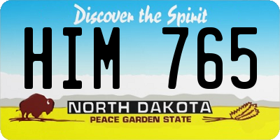 ND license plate HIM765