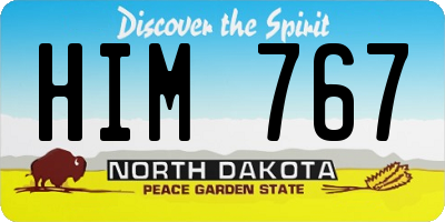 ND license plate HIM767