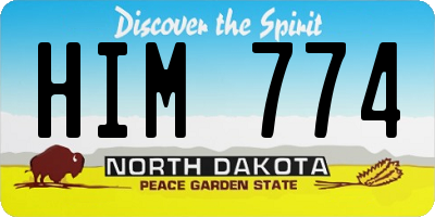 ND license plate HIM774
