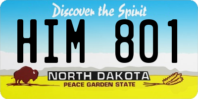 ND license plate HIM801