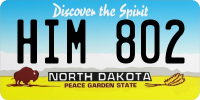 ND license plate HIM802