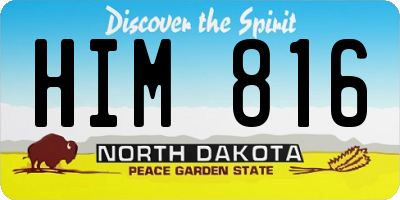 ND license plate HIM816