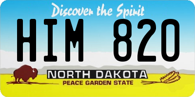 ND license plate HIM820