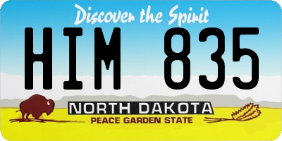 ND license plate HIM835