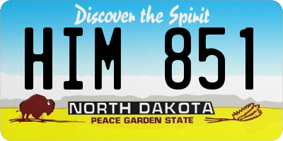 ND license plate HIM851