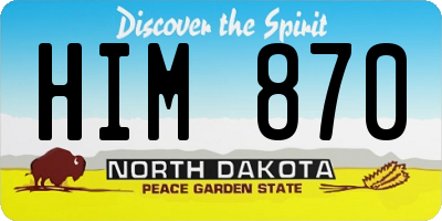 ND license plate HIM870