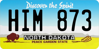 ND license plate HIM873