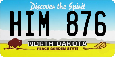 ND license plate HIM876