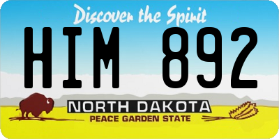 ND license plate HIM892