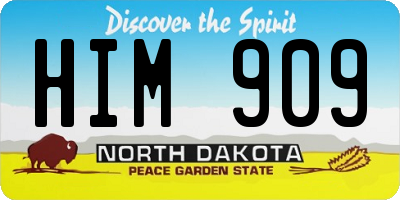 ND license plate HIM909