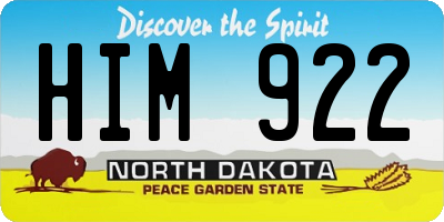 ND license plate HIM922