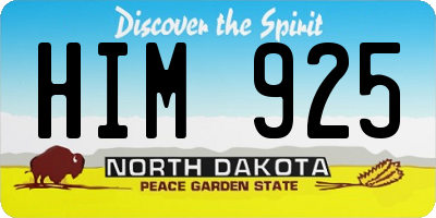 ND license plate HIM925