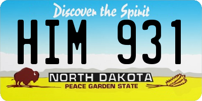 ND license plate HIM931