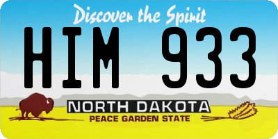 ND license plate HIM933