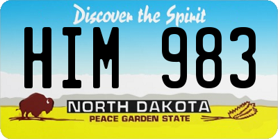 ND license plate HIM983