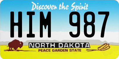 ND license plate HIM987