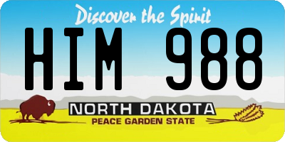 ND license plate HIM988