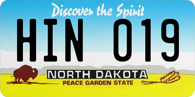 ND license plate HIN019