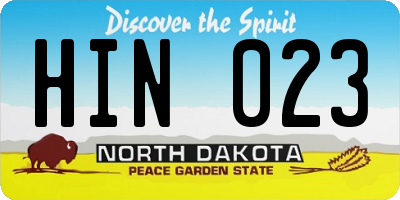 ND license plate HIN023