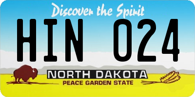 ND license plate HIN024