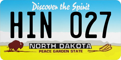 ND license plate HIN027