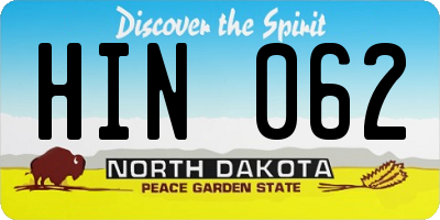 ND license plate HIN062