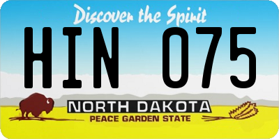 ND license plate HIN075