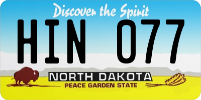 ND license plate HIN077