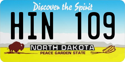 ND license plate HIN109