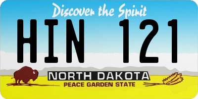 ND license plate HIN121