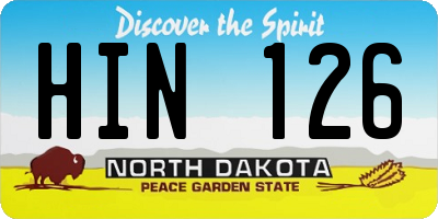 ND license plate HIN126