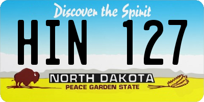 ND license plate HIN127