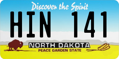 ND license plate HIN141