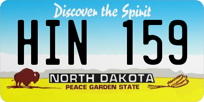 ND license plate HIN159