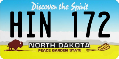 ND license plate HIN172