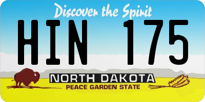ND license plate HIN175