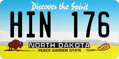 ND license plate HIN176