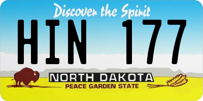 ND license plate HIN177