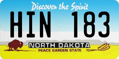 ND license plate HIN183