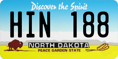 ND license plate HIN188