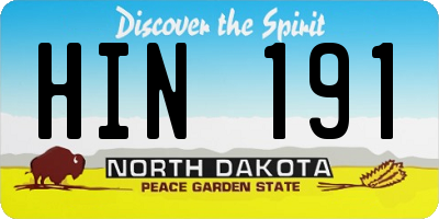 ND license plate HIN191